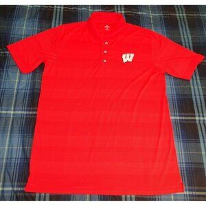 NCAA Wisconsin Badgers Red Polo Shirt Size Large